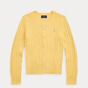 Polo by Ralph Lauren Women's Yellow Cable Cardigan